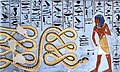 Atum facing Apophis , tomb of Ramesses I, 19th Dynasty (c. 1292–1290 BC)