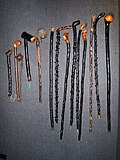 Various assorted shillelagh (club).