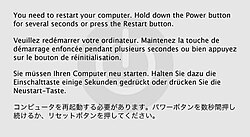 Mac OS X 10.2 kernel panic screen