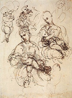 Developing the composition for a Madonna and Child