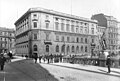 First head office building on the Nikolaifleet in Hamburg, completed in 1874 on a design by architect Martin Haller,[12] photographed in 1886