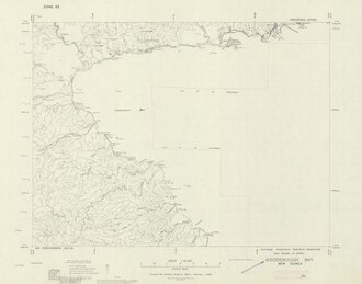 Black and white map focused on the western part of the bay