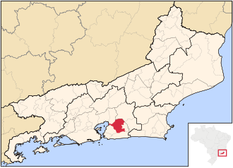 Location of Itaboraí in the state of Rio de Janeiro