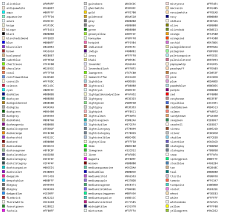 SVG Version of X11 color names