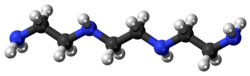 Ball and stick model of triethylenetetramine
