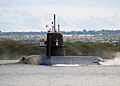 JS Mochisio leaving Pearl Harbor on 6 July 2010.