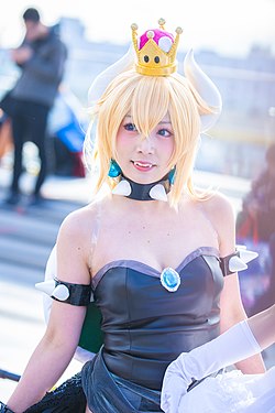 A Bowsette cosplayer at Comiket 95 on December 31, 2018