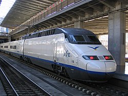 AVE "Alstom" (Renfe Class 100) trainset at Córdoba.