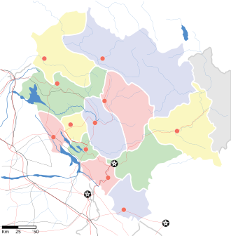 Map showing the Districts of Himachal Pradesh