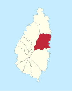 Location of Dennery District within Saint Lucia