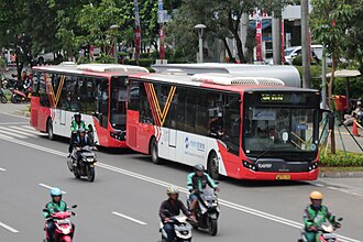 Metrotrans busses at Senayan