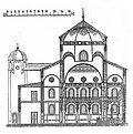 Cross-section, from Ludwig Klasen:‘‘Grundrißvorbilder‘‘. Abth. XI: Gebäude für kirchliche Zwecke. Leipzig 1889