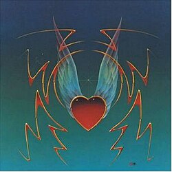 A heart with wings, surrounded by a few wavy lines