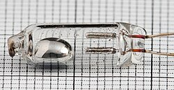 A single-pole, single-throw (SPST) mercury switch.