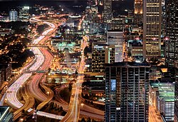 The Downtown Connector, seen at night in Midtown