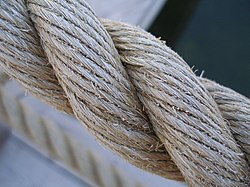 Three-strand natural fibre hawser laid line