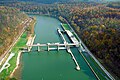 Opekiska Lock and Dam on the Monongahela River near Fairmont, West Virginia, at river mile 115 (185 km)