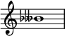 {
\omit Score.TimeSignature \relative c'' {
  \tweak Accidental.stencil #ly:text-interface::print \tweak Accidental.text \markup { \concat { \flat \doubleflat }}beses1
} }