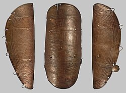 Bronze greave, Urnfield culture, Hungary, 13th century BC