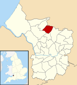Map showing Horfield ward north of the centre of the city
