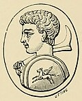 Bust of a young Caesar, probably Geta, wielding Fortune's rudder, instead of a spear. After engraved sard.[20]