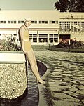 Palatinus water park, modern architecture by István Janáky, two years after opening, 1939