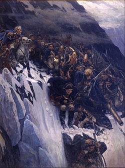 Suvorov crossing the Alps, by Vasily Surikov
