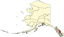 State map highlighting Petersburg Borough