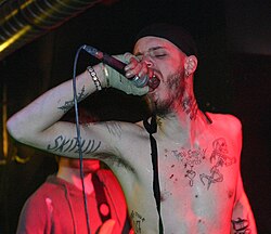 Kvarforth performing in Austria, 2007
