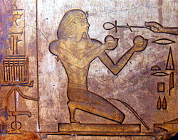 Relief of Thutmose II from the Karnak temple complex, now at the Grand Egyptian Museum