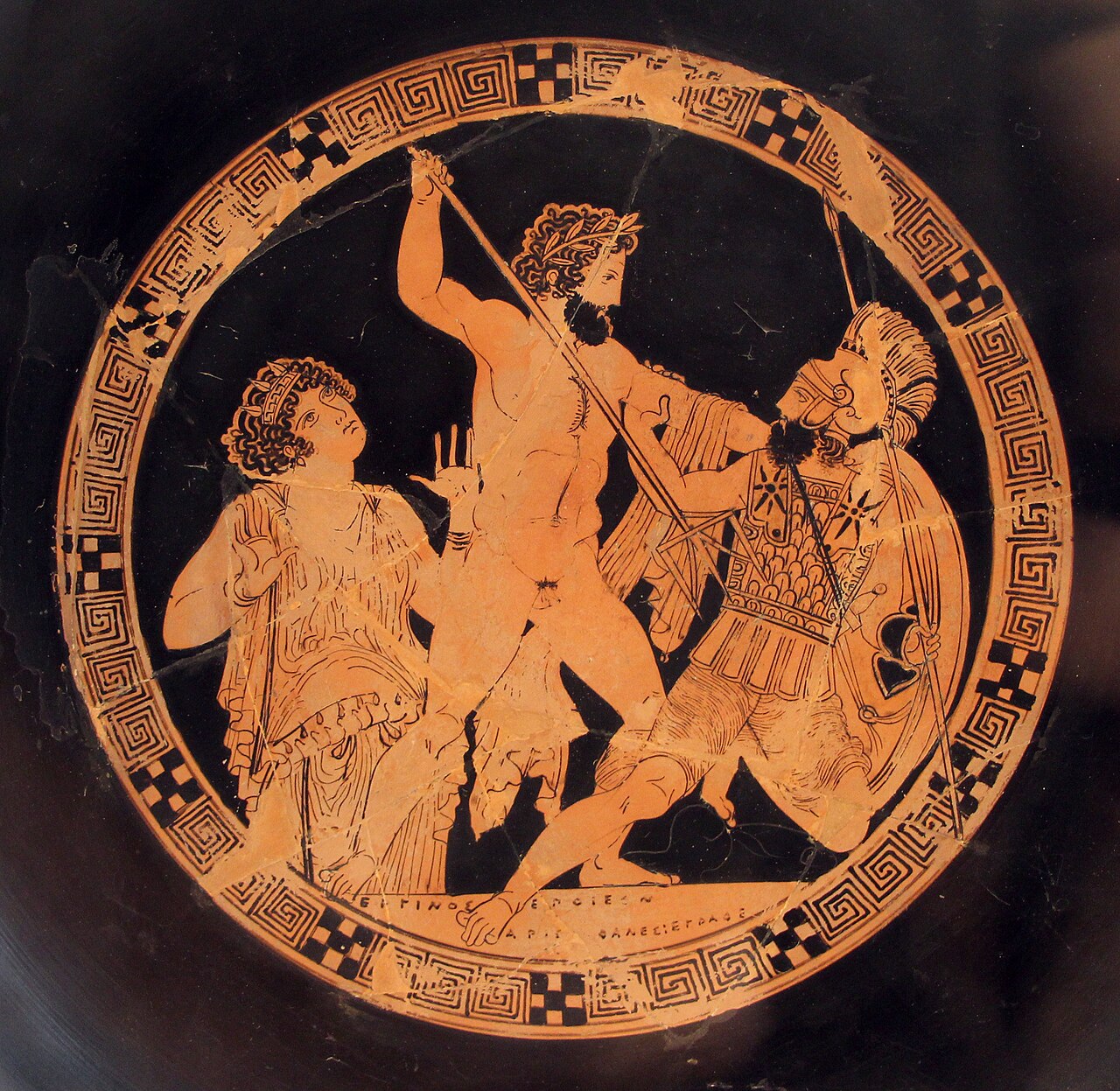 Aristophanes, kylix attica con gigantomachia, 410 ac ca. 02.JPG