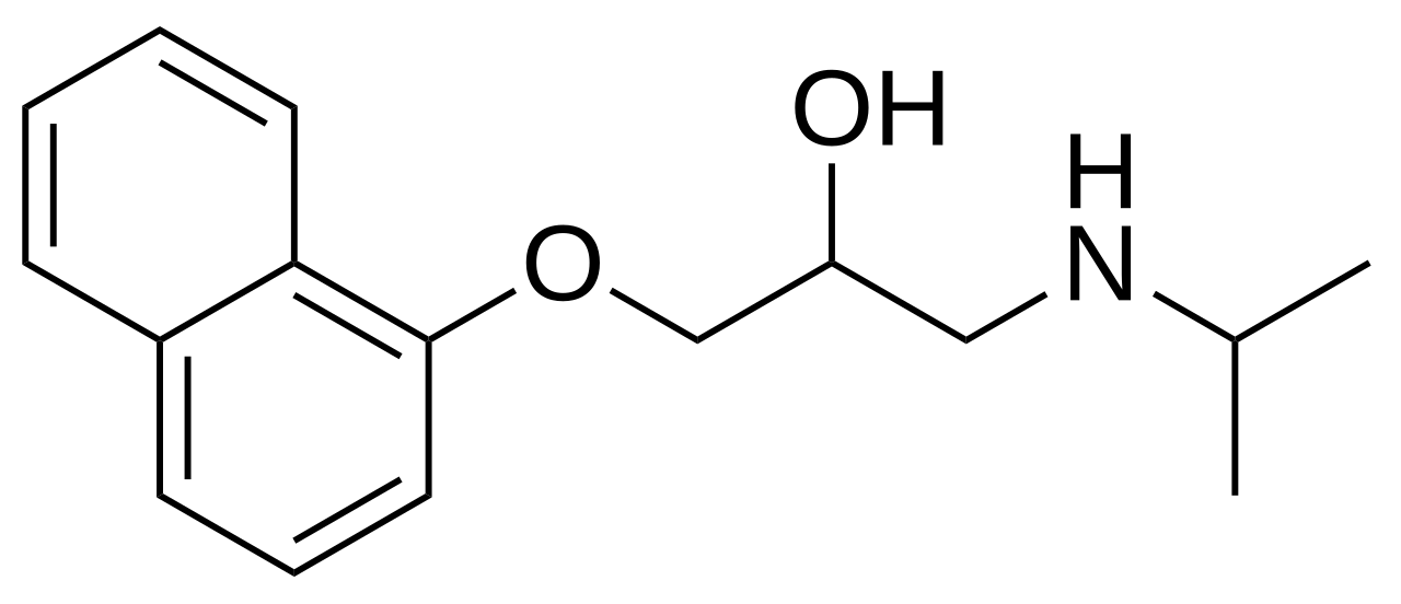 Propranolol structure.svg