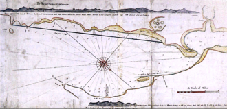 A map of Gaspé Bay in Canada