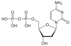 Skeletal formula of deoxycytidine diphosphate as an anion (3- charge)