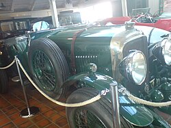 1929 Bentley 4½ Litre with a Vanden Plas body. It was originally supplied with racing Le Mans bodywork and competed in the first Double 12 event driven by its owner, H. N. Holder, alongside Henry Birkin: perhaps the best-known British driver of the 1920s and early 1930s.