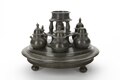 Turned green serpentine table display, 17th century