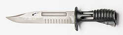 British-issue L3A1 socket bayonet. Note the slot in the blade to attach the wire-cutter scabbard.