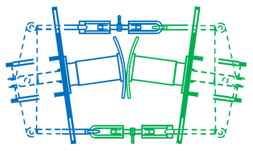 Balancing lever coupling on a tight curve