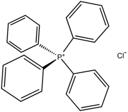 Tetraphenylphosphonium chloride (C6H5)4PCl, abbreviated Ph4PCl or PPh4Cl is the chloride of a symmetrical phosphonium cation that is often used in organometallic chemistry. The arsonium salt is also well known.
