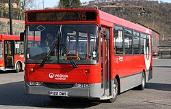 Facelifted Alexander Dash bodied Dennis Dart with Veolia Transport in 2007