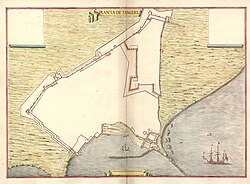 Leonardo de Ferrari's plan of the Portuguese fortifications at Tangier, circa 1655