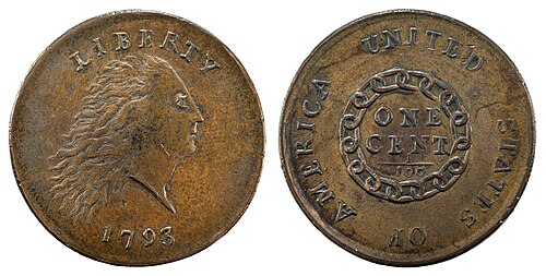 Photograph of 1793 Flowing Hair (chain) Cent