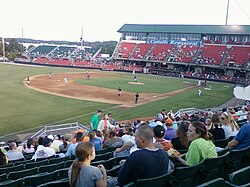 The infield of Nomaco Park during a game