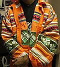 Seminole patchwork jacket worn by Iron Arrow Honor Society members, University of Miami, Coral Gables, Florida