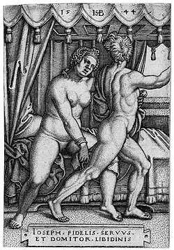 Joseph and Potiphar's Wife, 1544, 81 × 56 mm