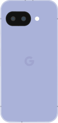 Diagram of a Pixel 9a smartphone in light purple.