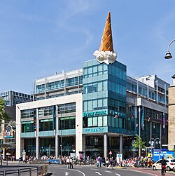 Dropped Cone 2001, Claes Oldenburg and Coosje van Bruggen, Neumarkt area, Cologne, Germany