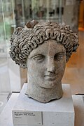 Head of Persephone. Earthenware. From Sicily, Centuripae, c. 420 BCE