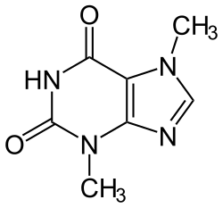 2D representation of the chemical structure of theobromine .