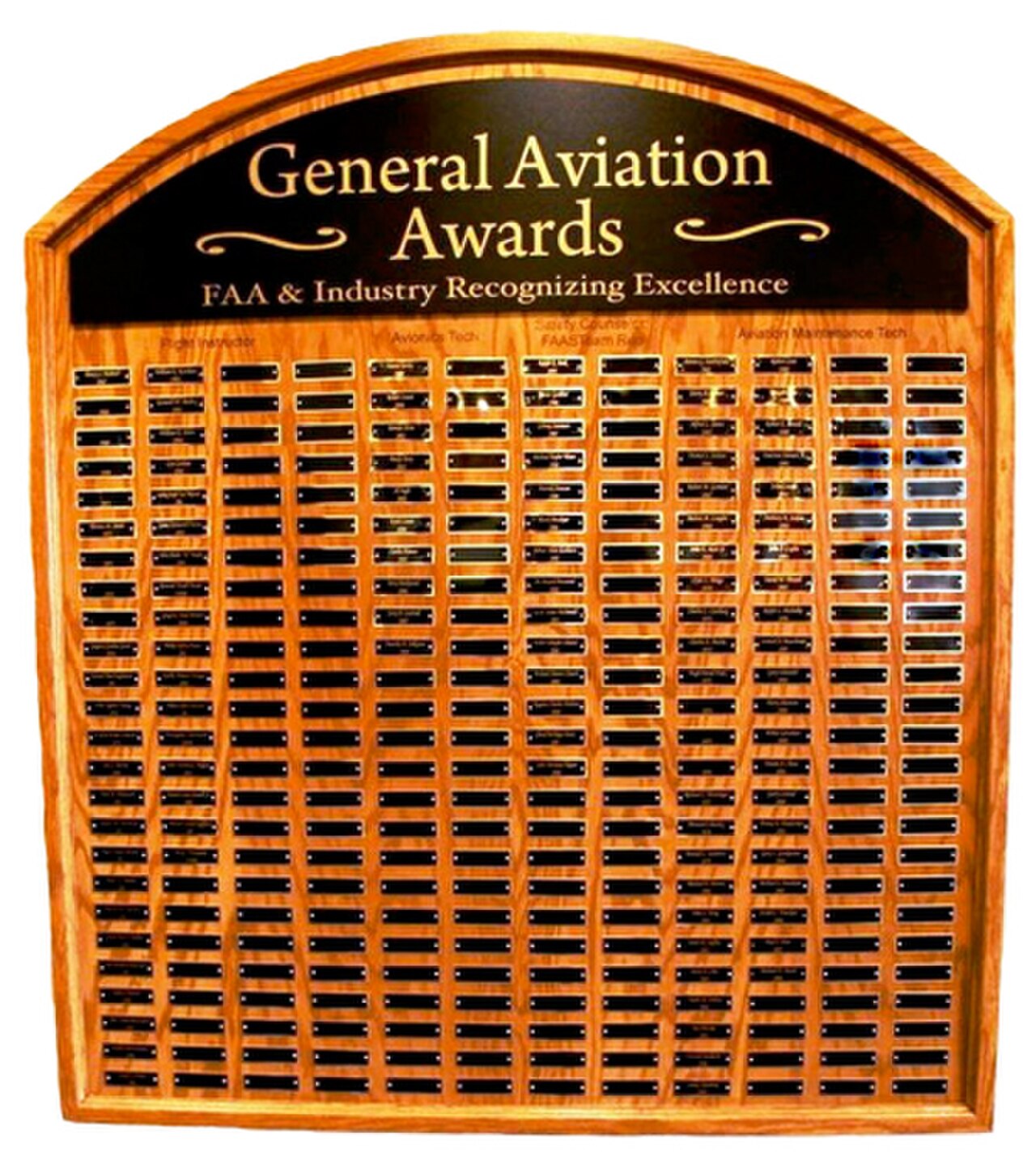 General Aviation Awards plaque at EAA Museum in Oshkosh, WI.jpg